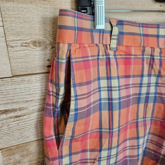 SOUTHERN TIDE SKIPJACK 9 INCH SHORTS PLAID SIZE 34 PASTEL BEACH GOLF COTTON - Picture 7 of 11